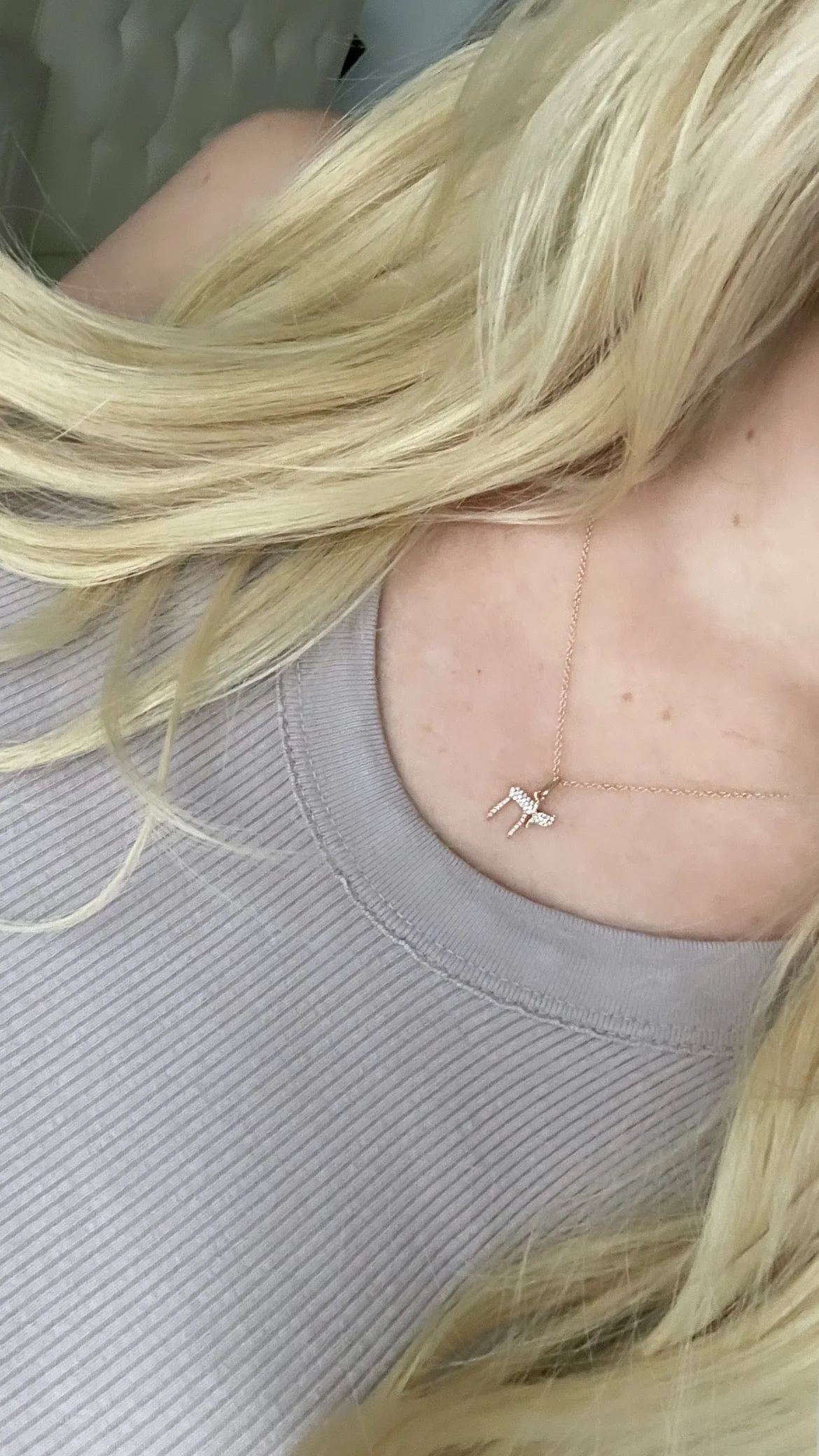 14K Gold Diamond Chai Necklace