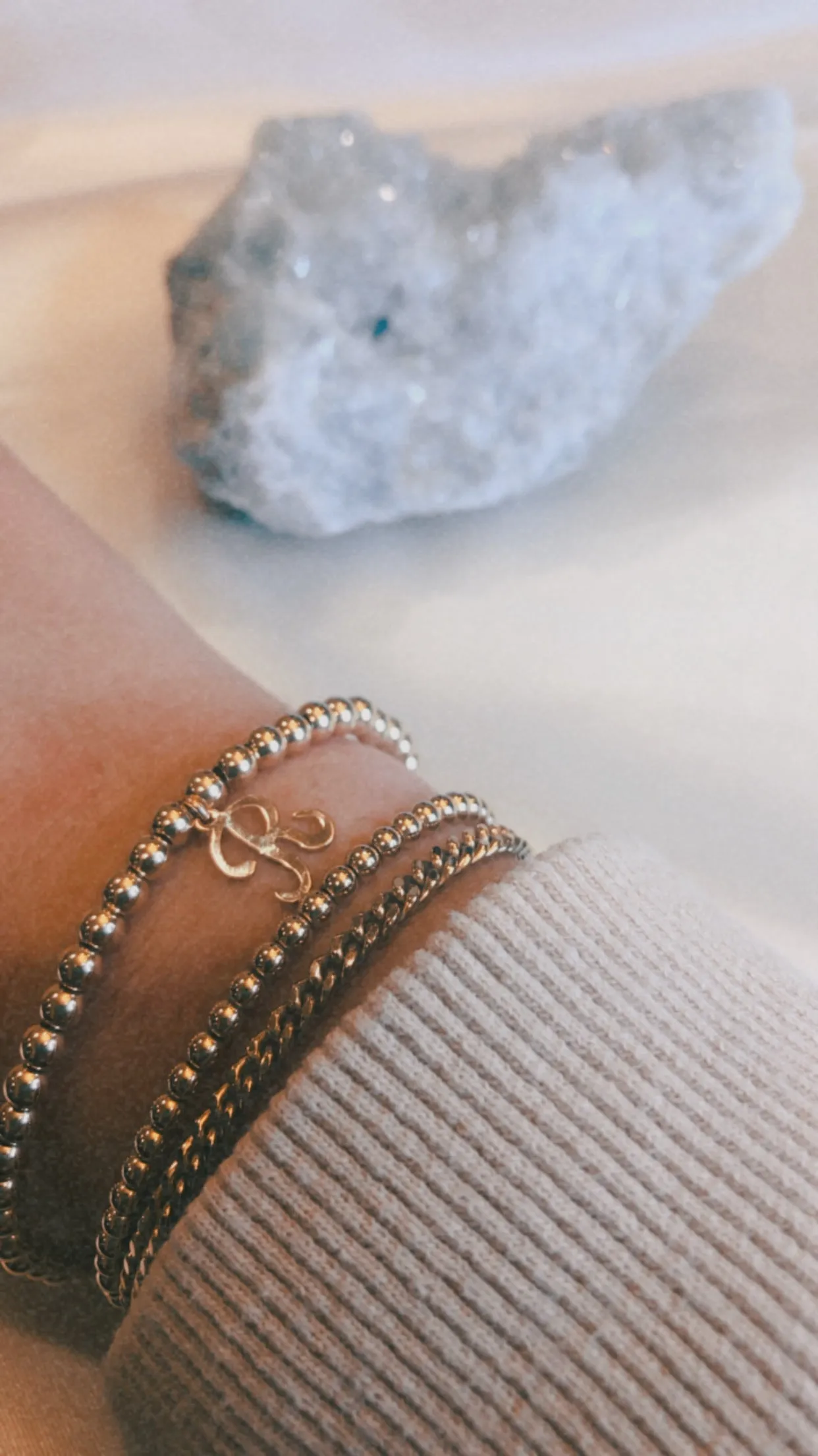 14k gold filled initial beaded bracelet