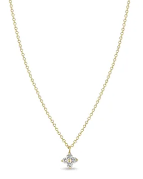 14K PRONG DIAMOND QUAD NECKLACE