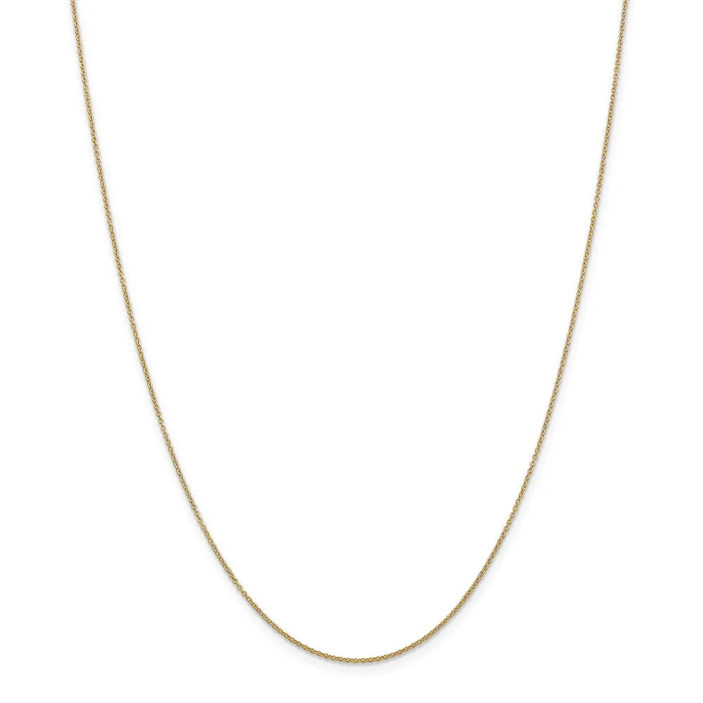 14k Yellow Gold Polished Domed Locket, 26mm Necklace