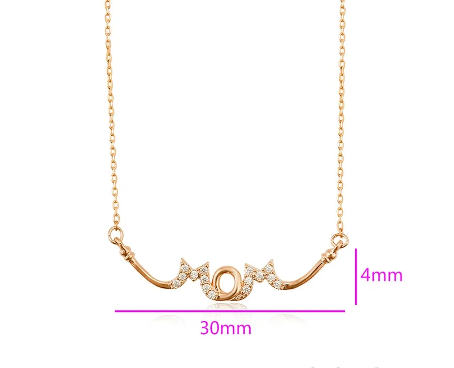 18K Rose gold plated Mom necklace