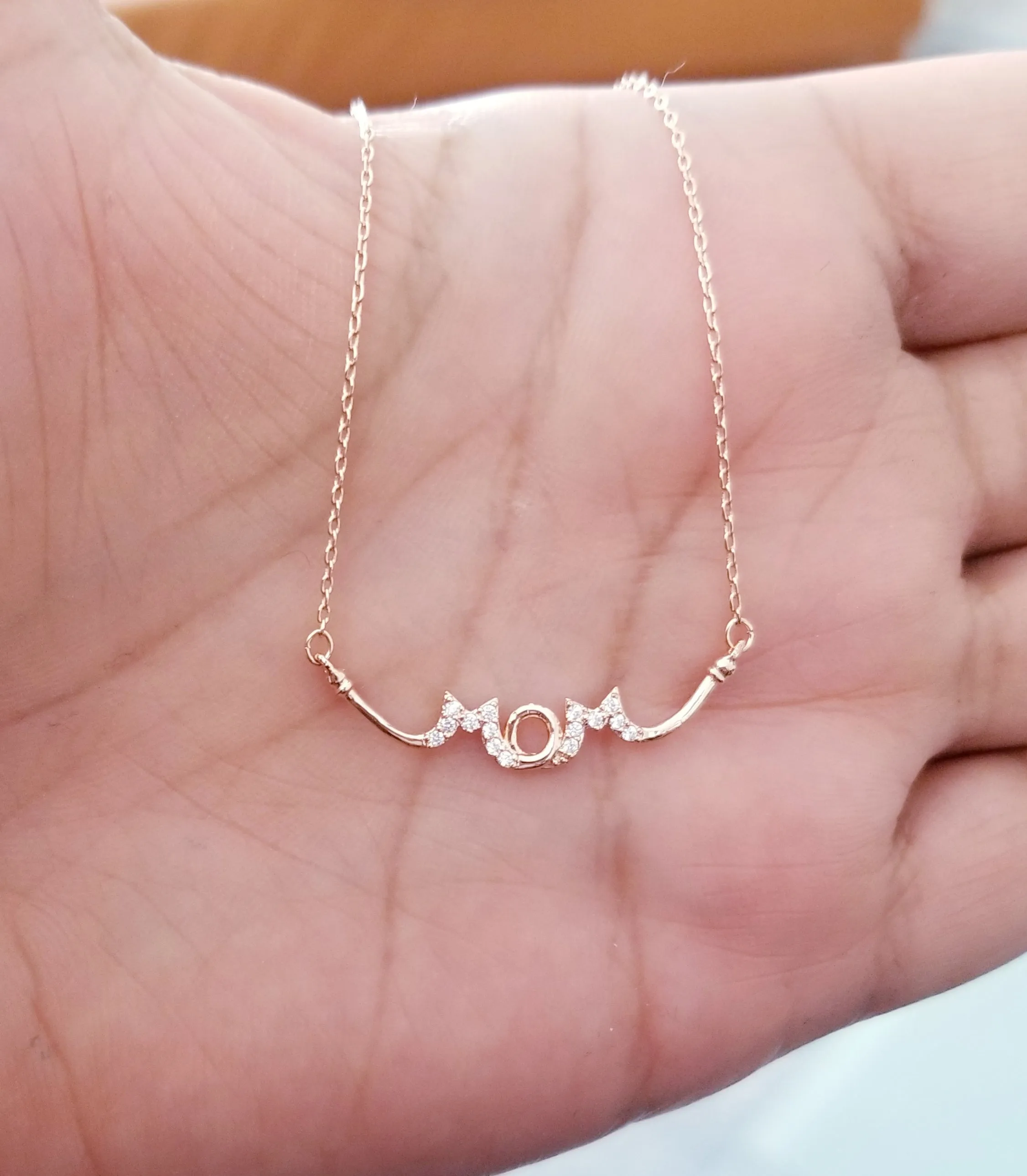 18K Rose gold plated Mom necklace