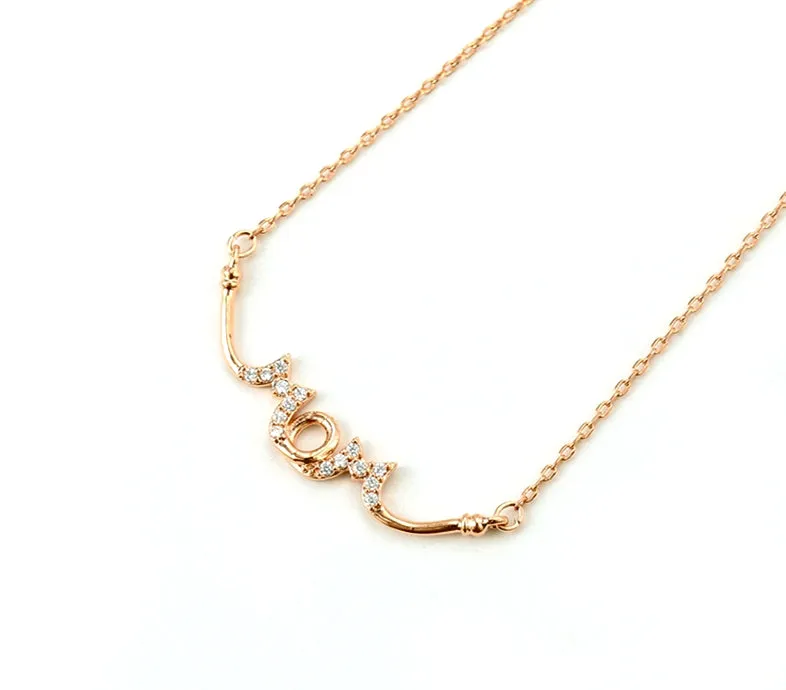 18K Rose gold plated Mom necklace