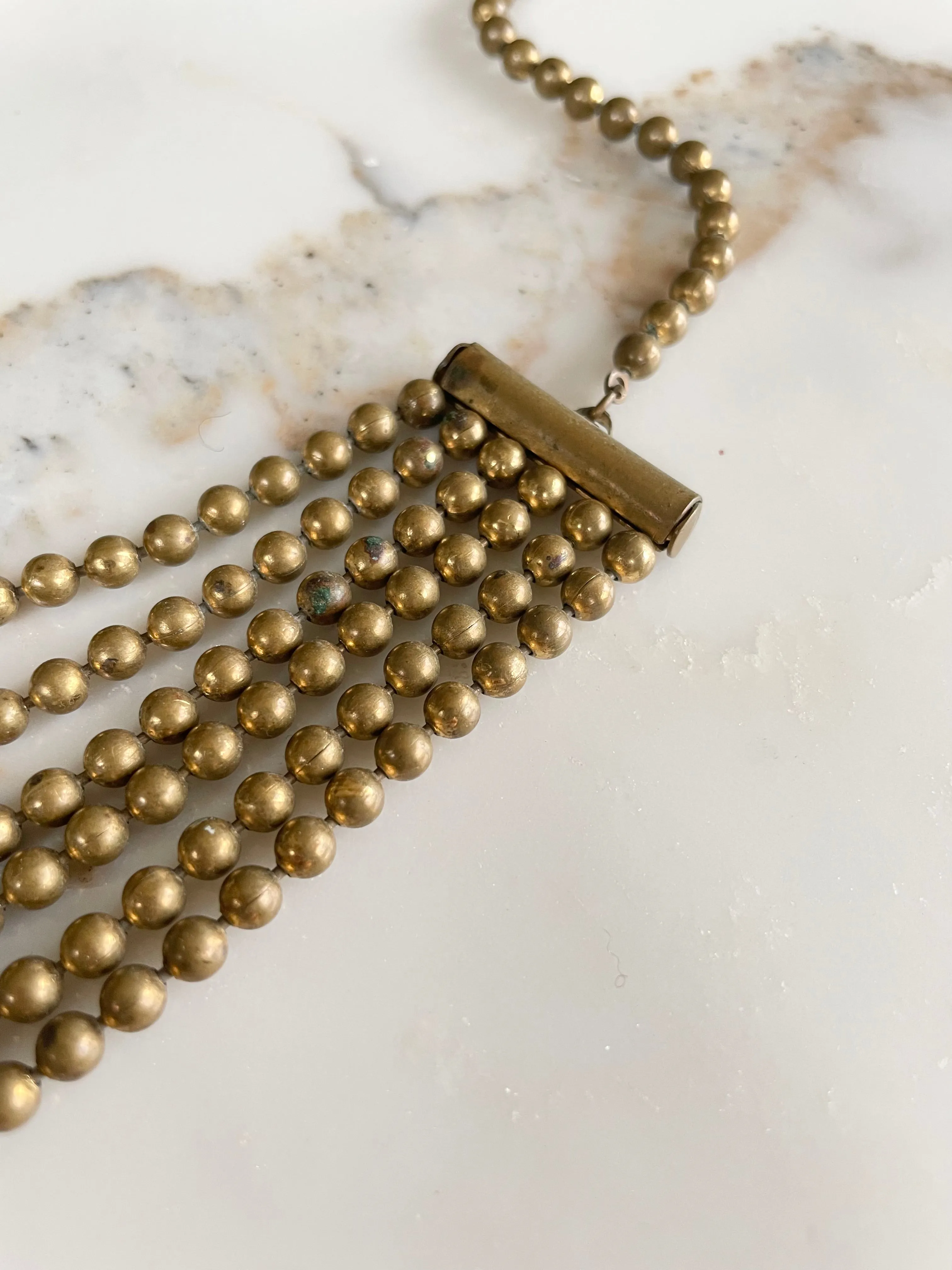 1930s Brass Festoon Necklace