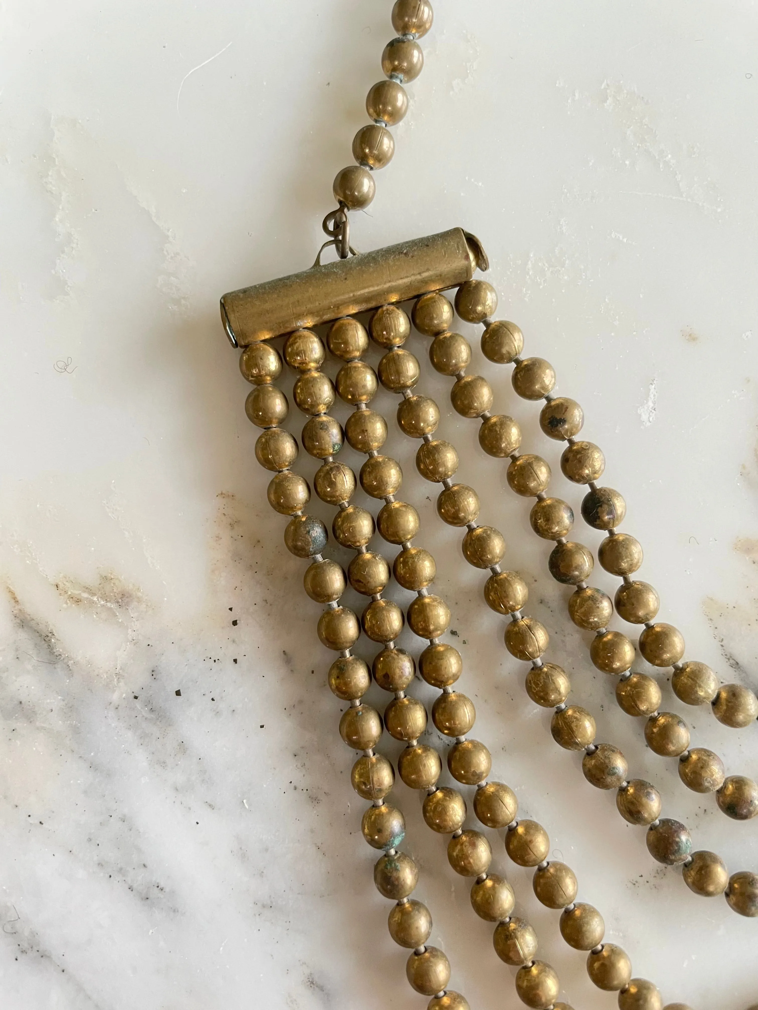 1930s Brass Festoon Necklace