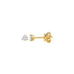 3 Prong Diamond Stud Earrings