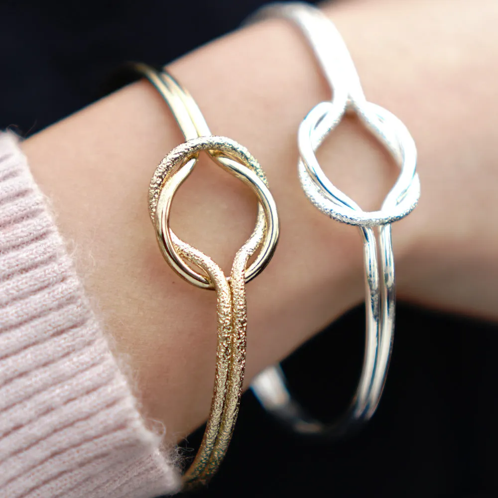 60mm Brass Adjustable Knot bracelet twist knot bracelet bridesmaid knot bracelet tie the knot bracelet custom bracelets plated g