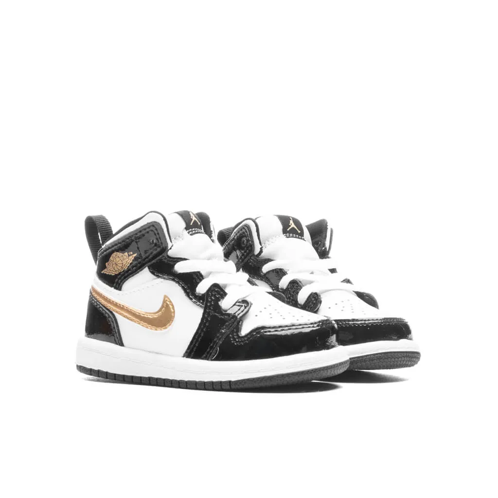 Air Jordan 1 Mid SE (TD) 'Black Gold' - Black/Metallic Gold/White