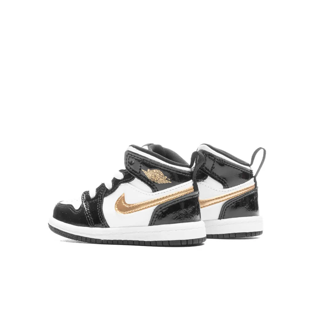 Air Jordan 1 Mid SE (TD) 'Black Gold' - Black/Metallic Gold/White