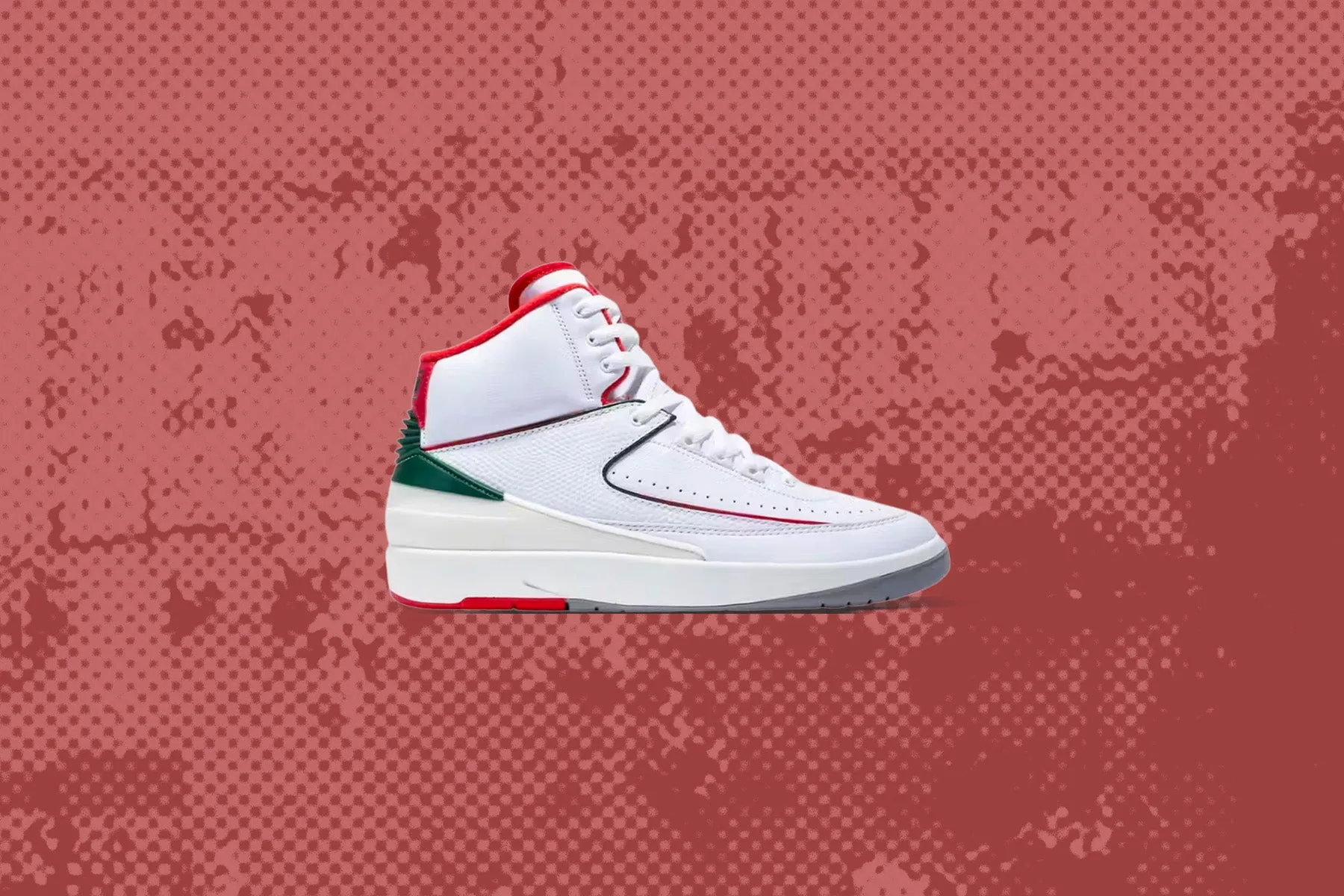 Air Jordan 2 Retro (GS) 'Italy' - White/Fire Red/Fir