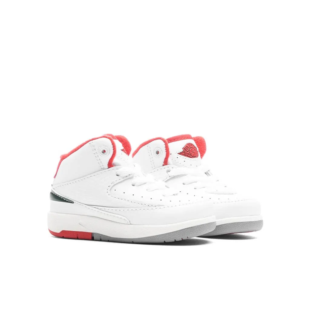 Air Jordan 2 Retro (TD) 'Italy' - White/Fire Red/Fir