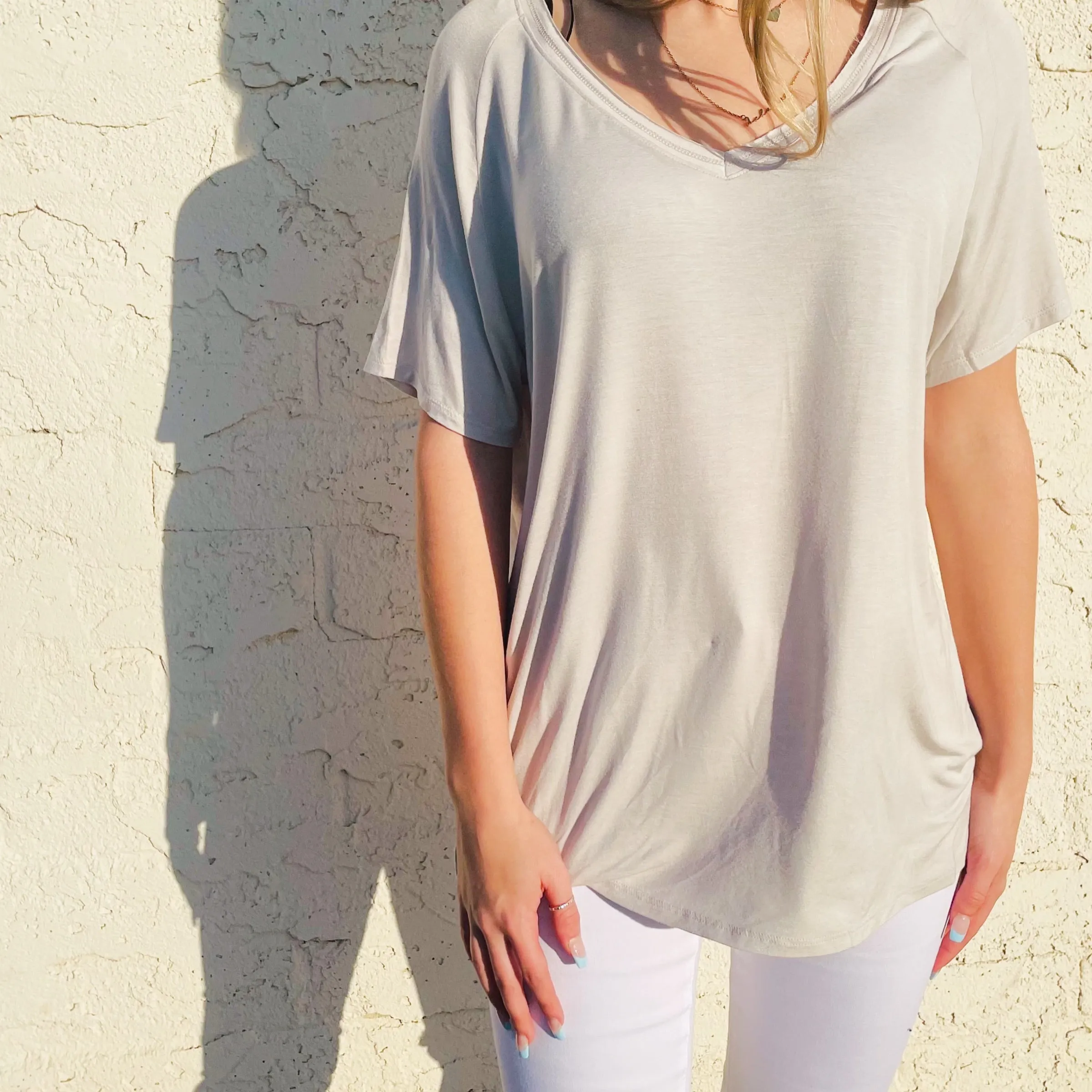 Always Late Oversized V Neck Tee