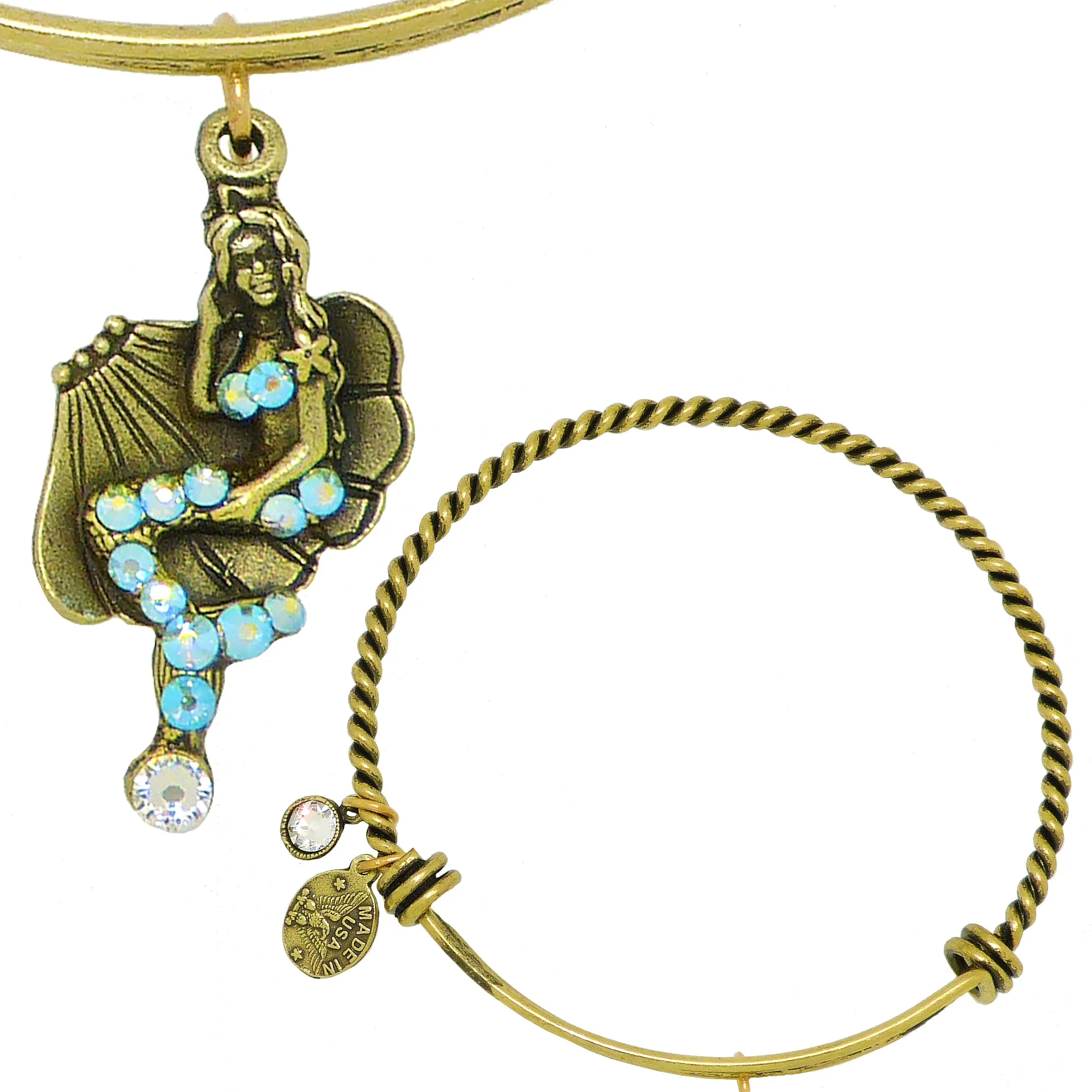 Anne Koplik Swarovski Mermaid Adventure Charm Bangle Bracelet BBG004CRY