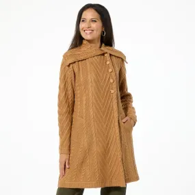      As Is Antthony Cable Knit Sweater Coat     