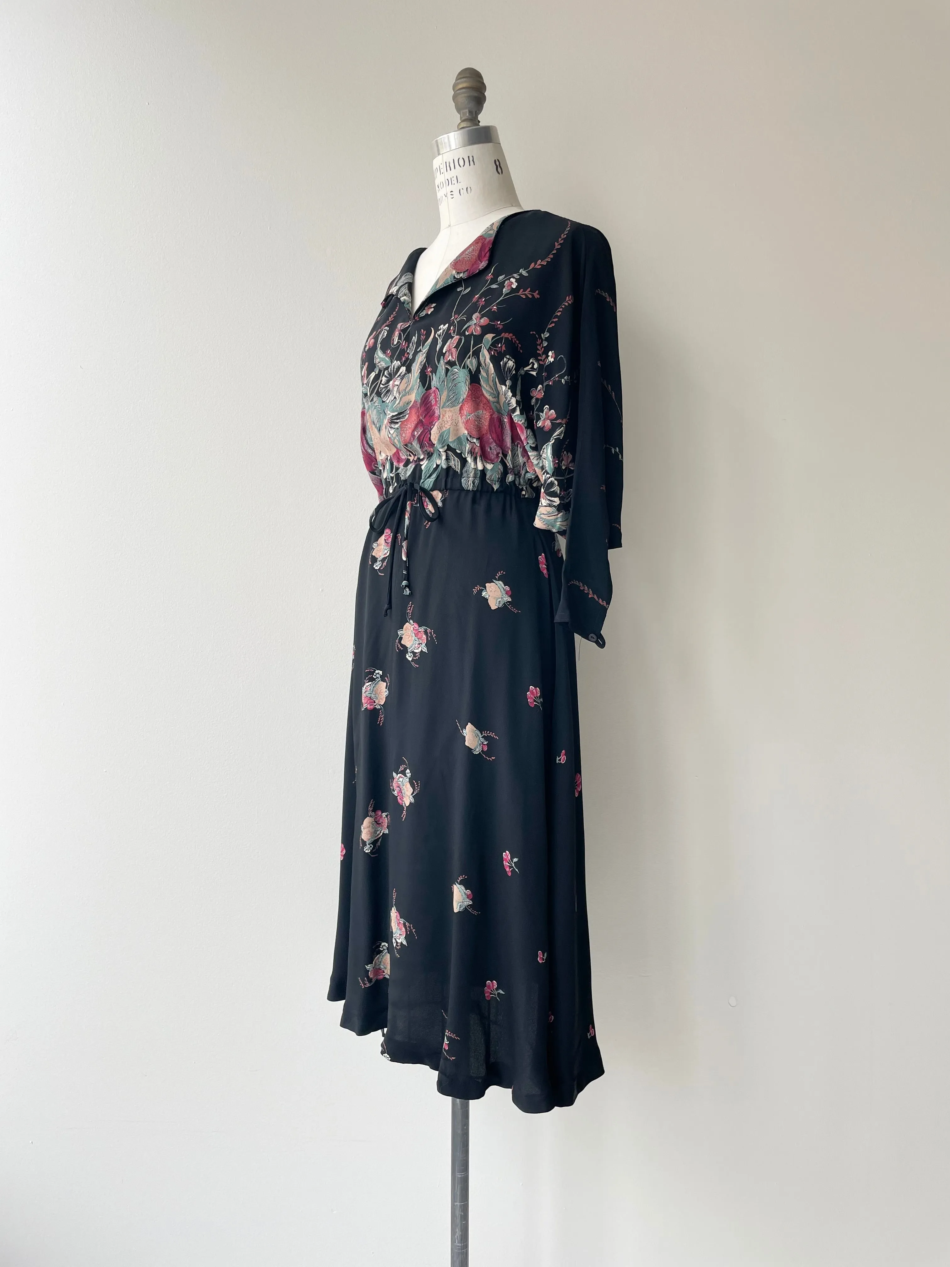 Bacchanal 1970s Rayon Dress