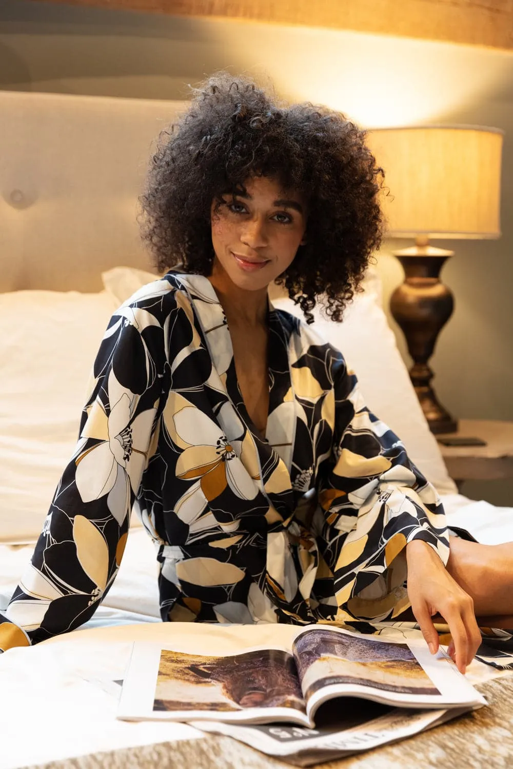 Beth Floral Print Long Dressing Gown