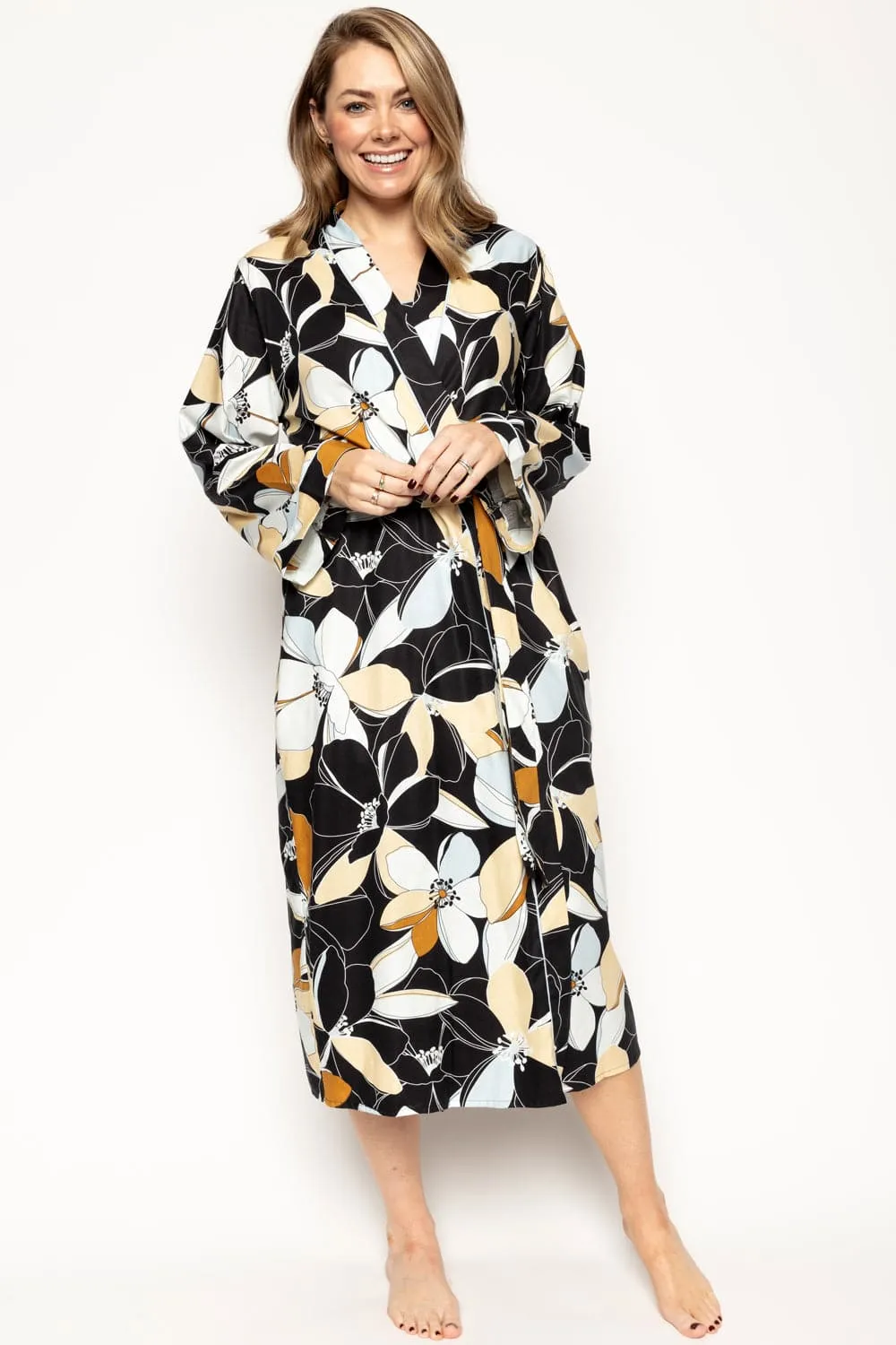 Beth Floral Print Long Dressing Gown