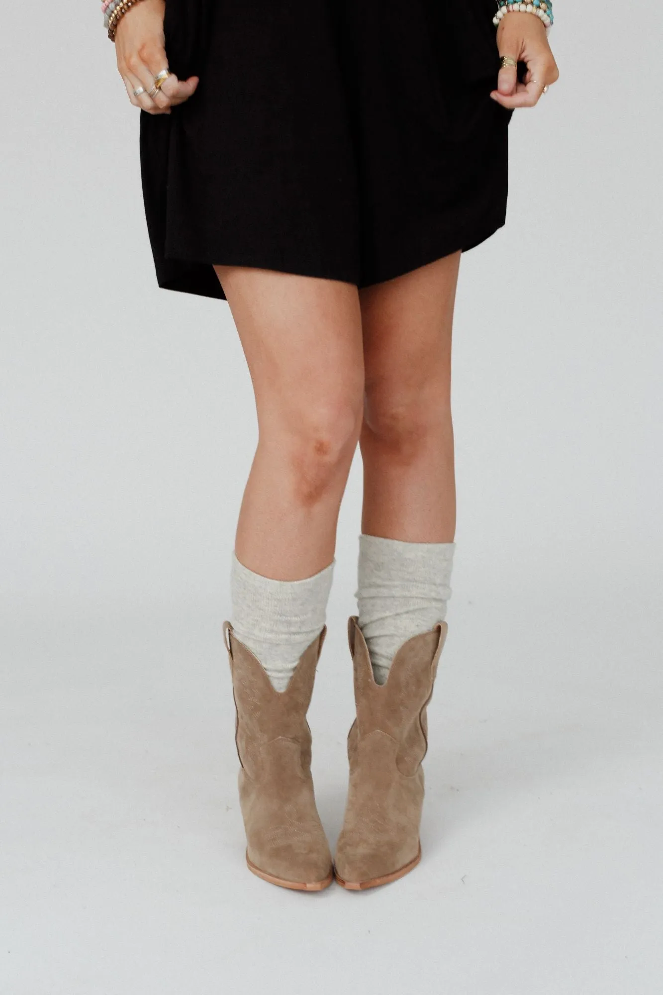 Birds Of A Feather Knee High Socks - Heather Gray