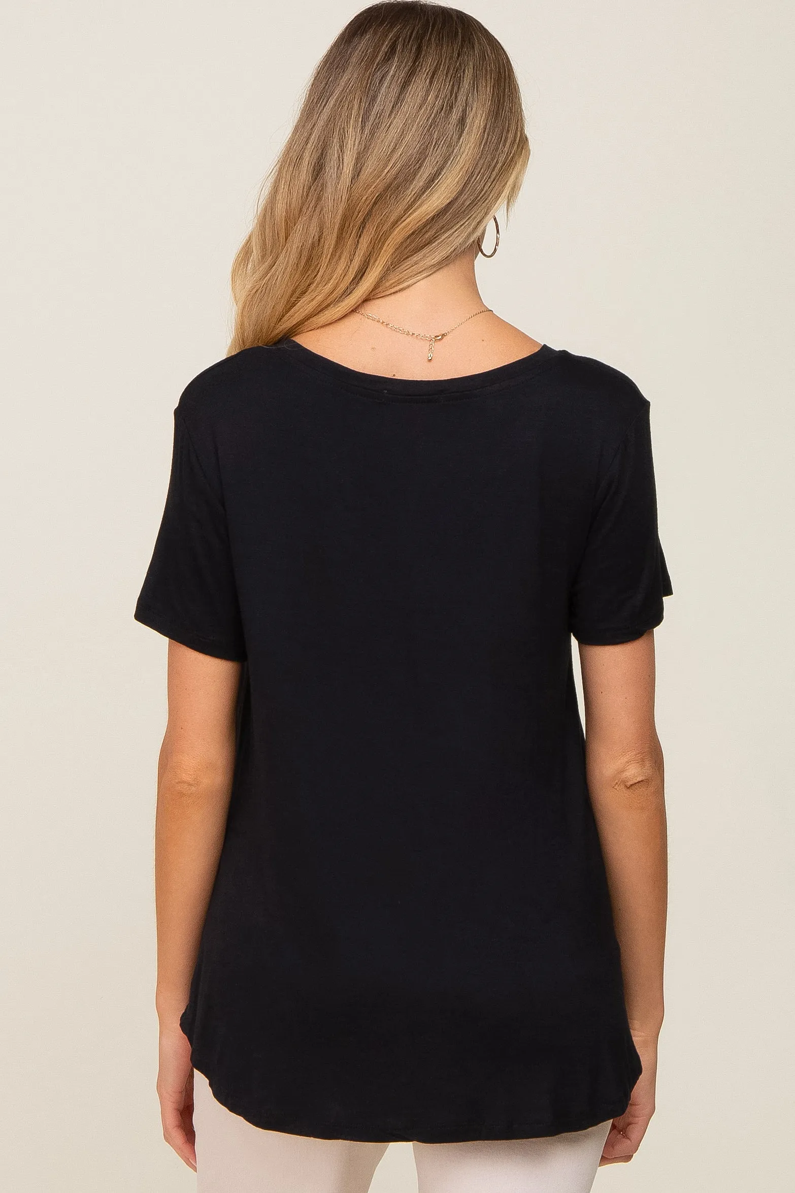 Black V-Neck Maternity Tee