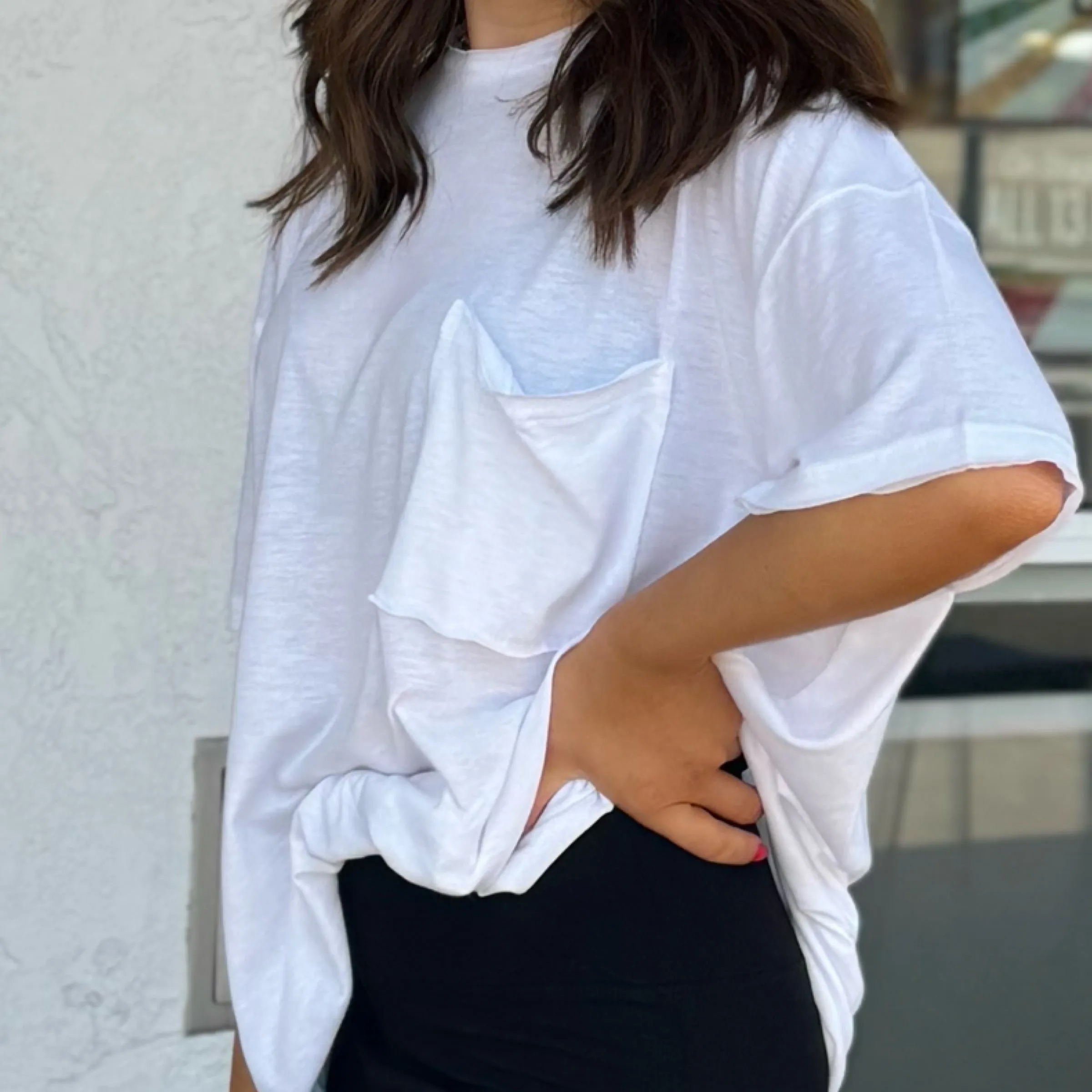 Breezy Day Oversized Basic Tee White