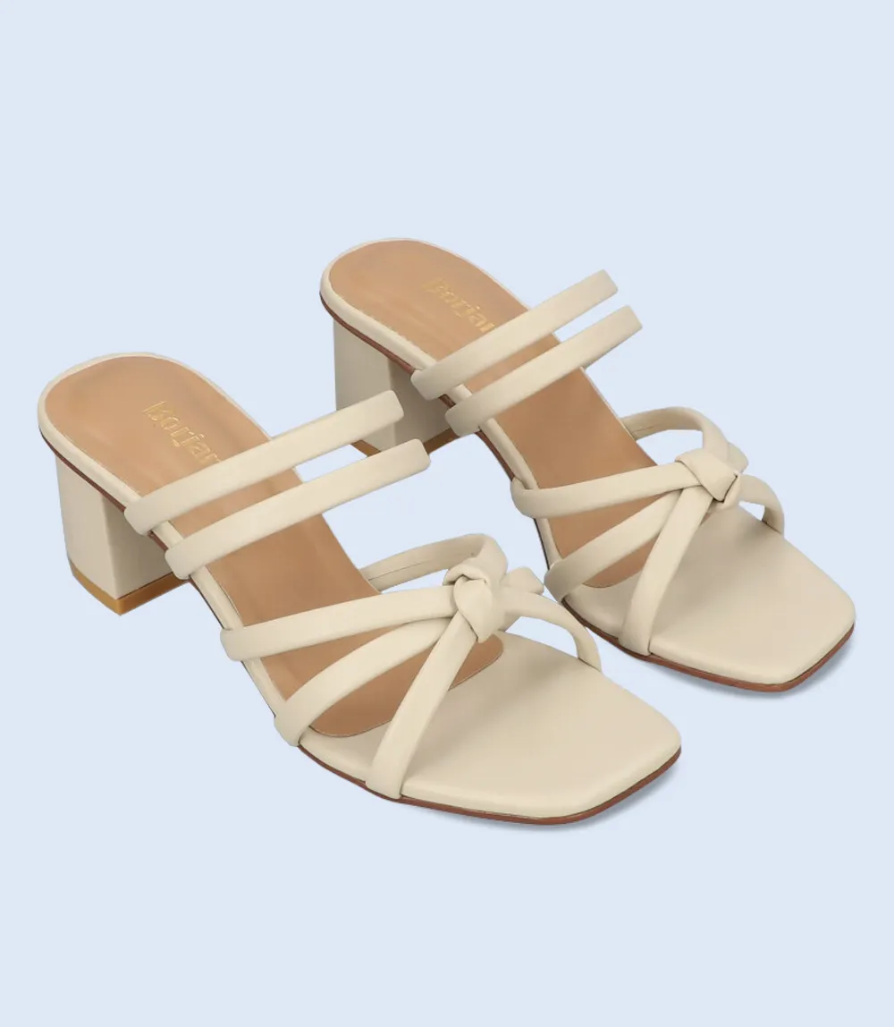 BW9364-IVORY-Women Casual Slipper Heels