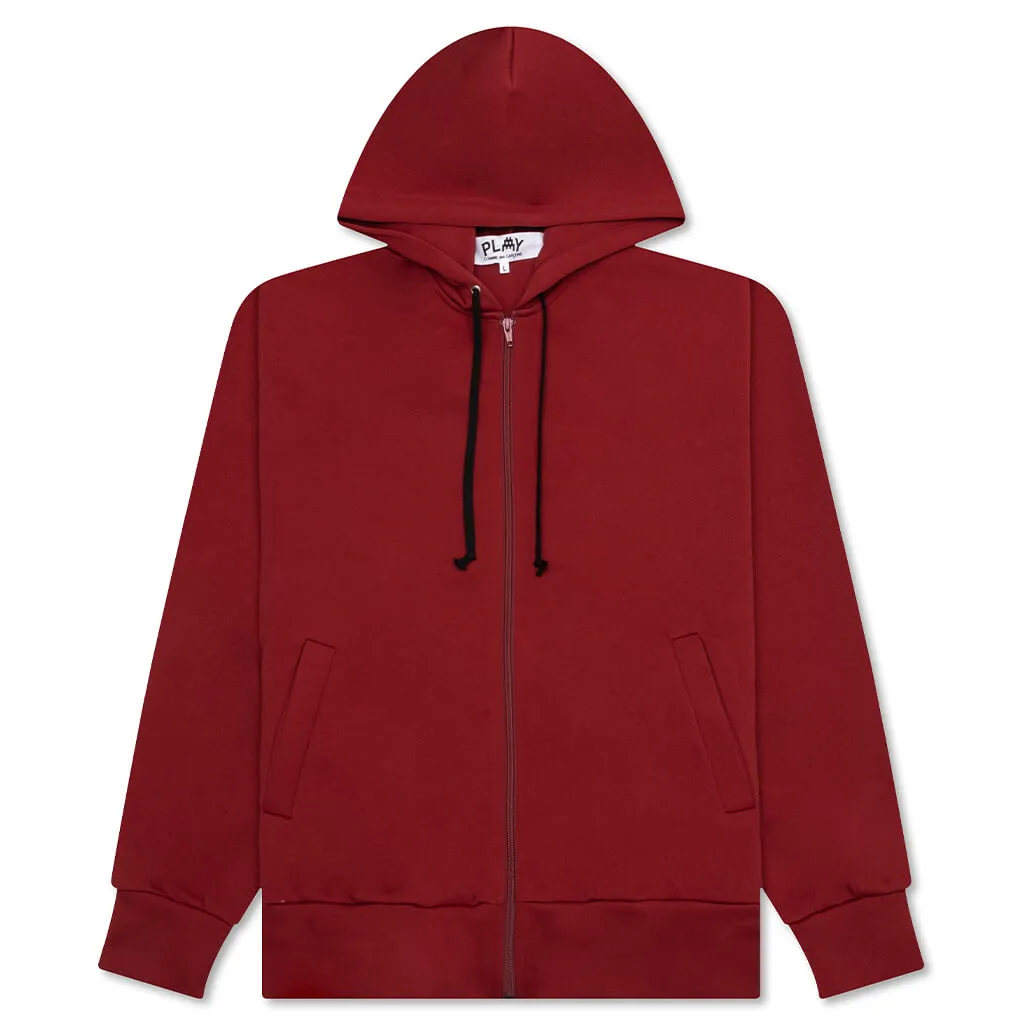 Comme des Garcons PLAY x the Artist Invader Full-Zip Hoodie - Burgundy