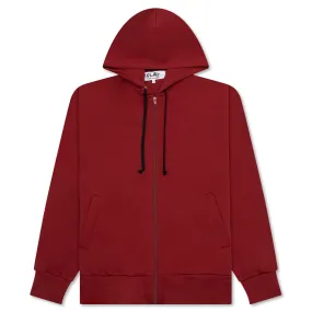 Comme des Garcons PLAY x the Artist Invader Full-Zip Hoodie - Burgundy