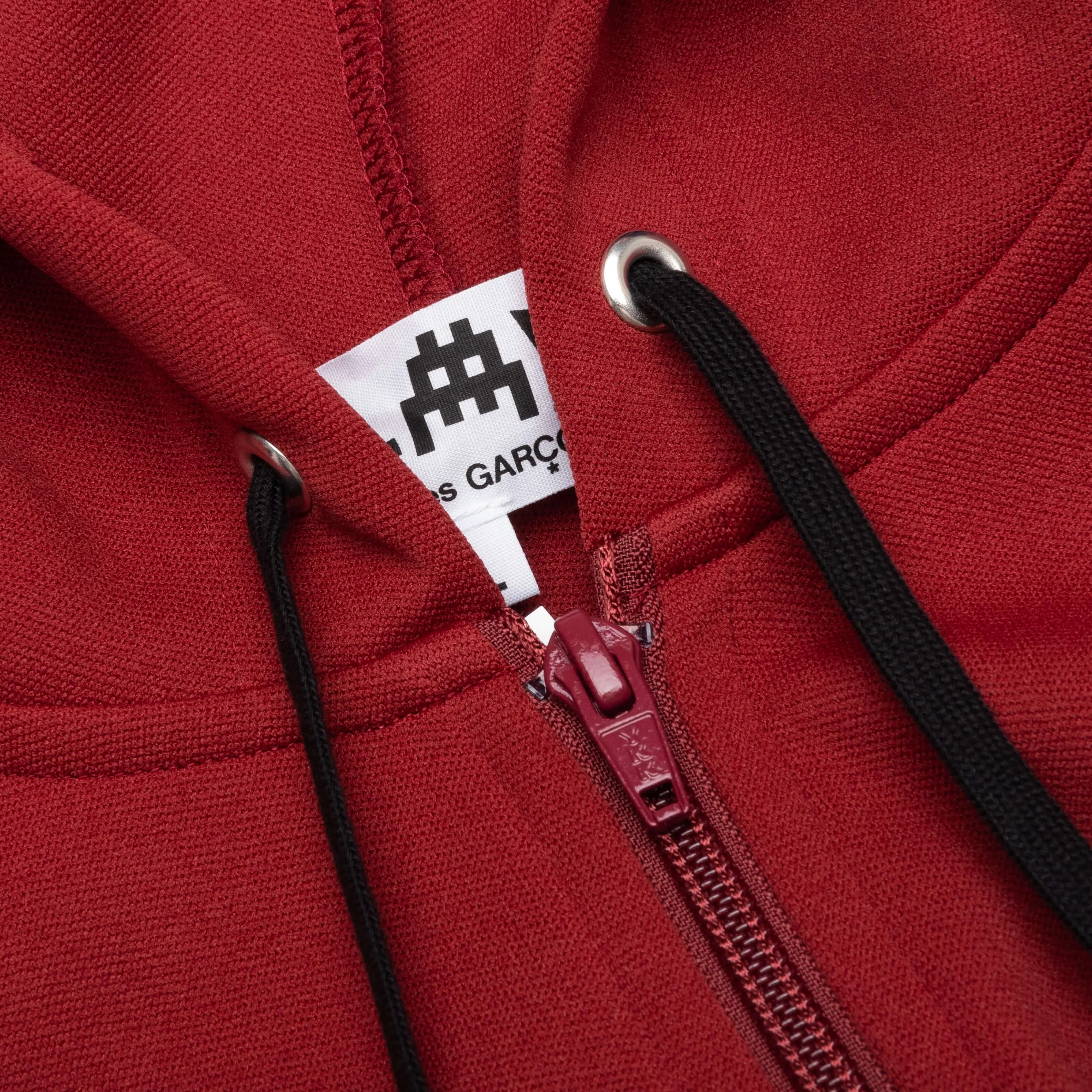 Comme des Garcons PLAY x the Artist Invader Full-Zip Hoodie - Burgundy