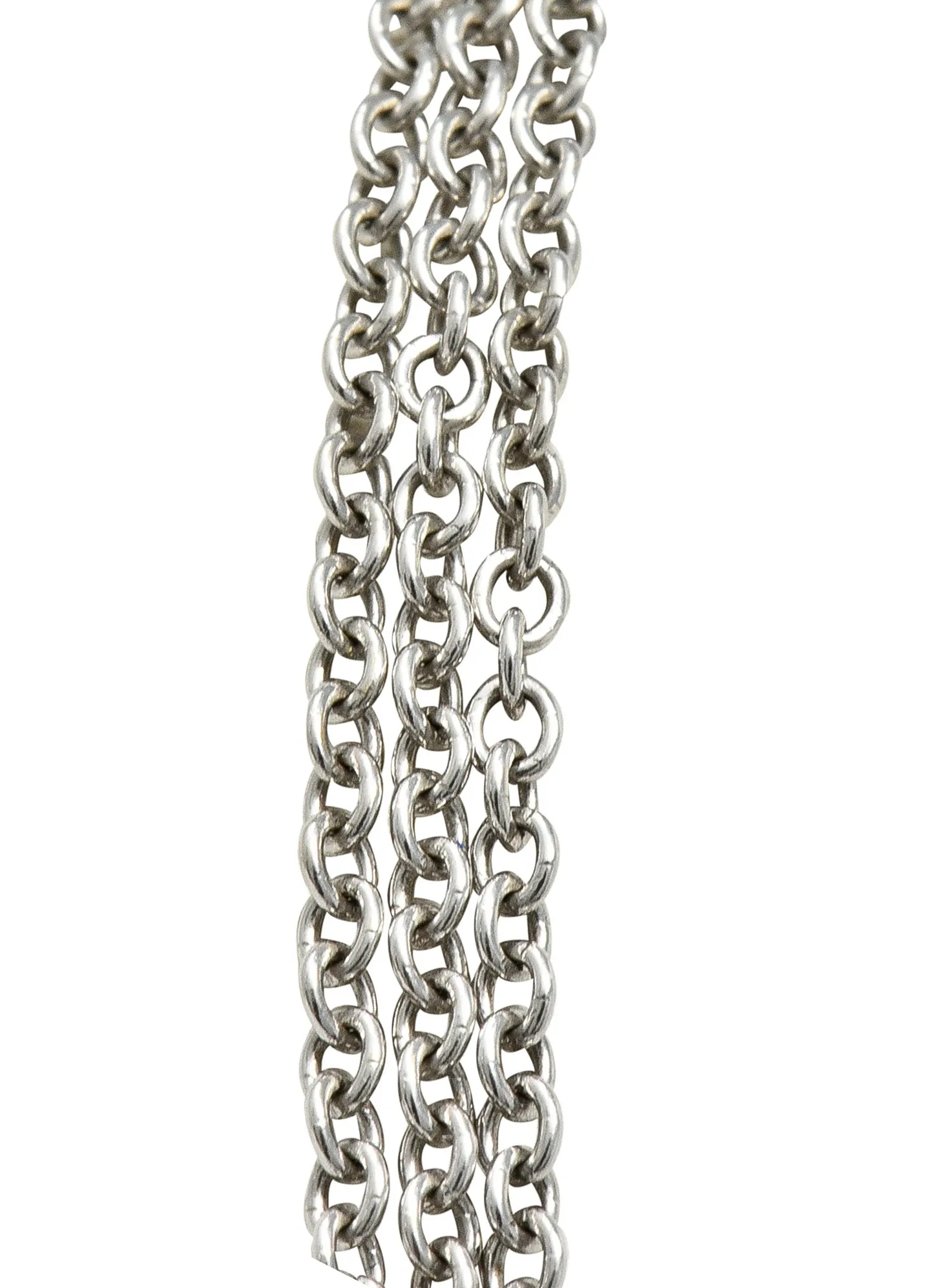 Contemporary Diamond 18 Karat White Gold Multi-Strand Necklace