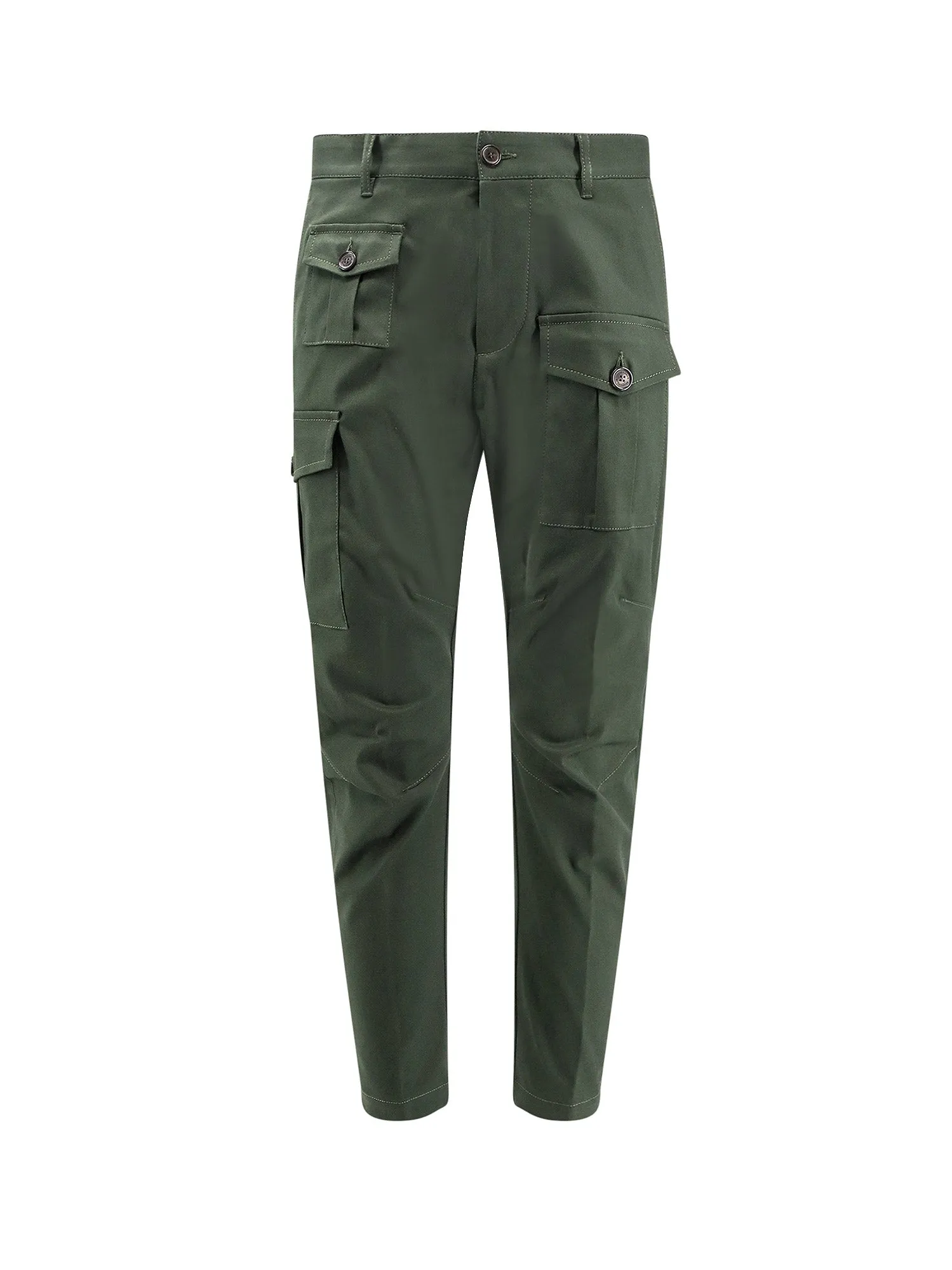 Cotton cargo trouser with logo patch