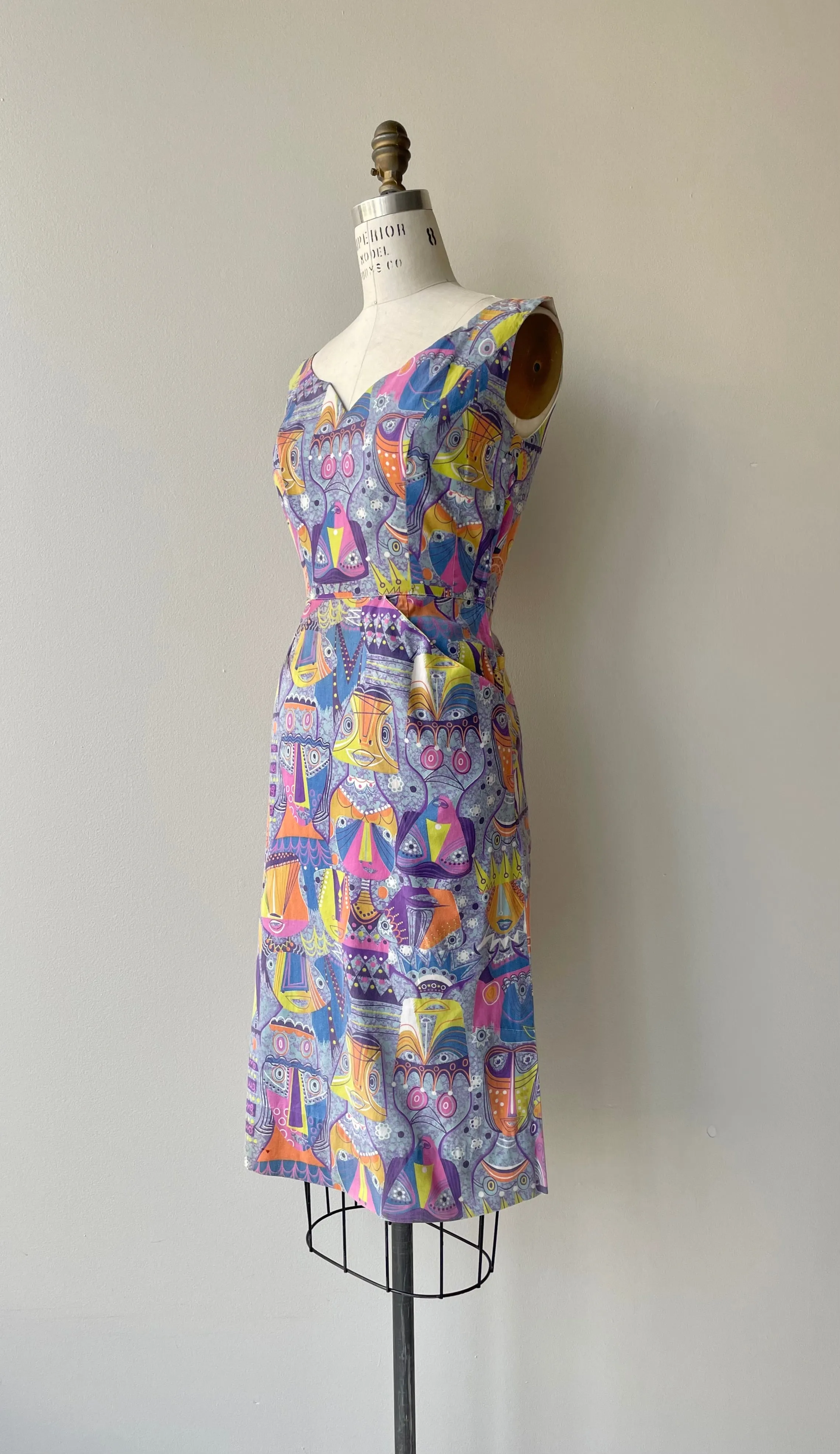 Cubists Cotton Dress | 1950s