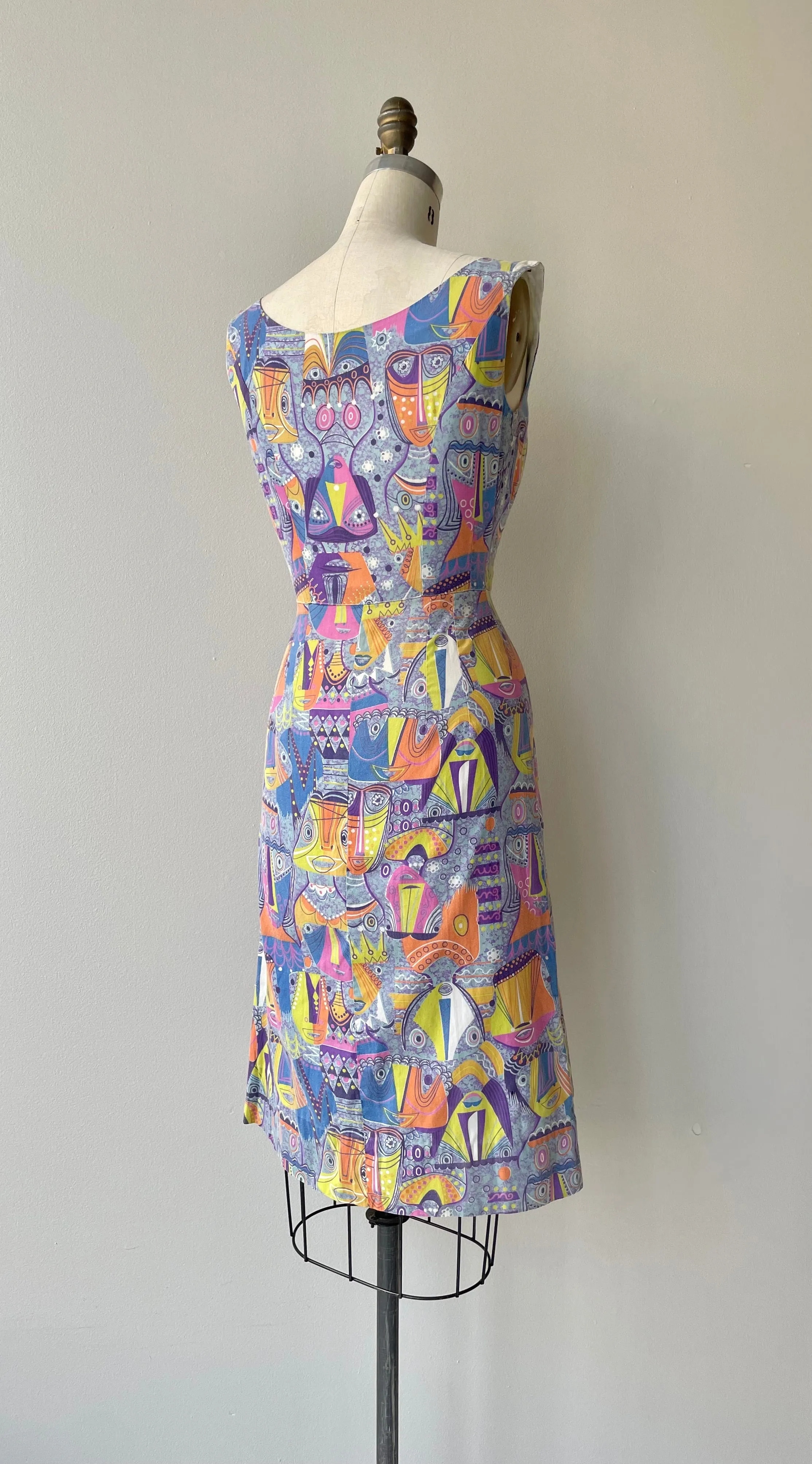 Cubists Cotton Dress | 1950s