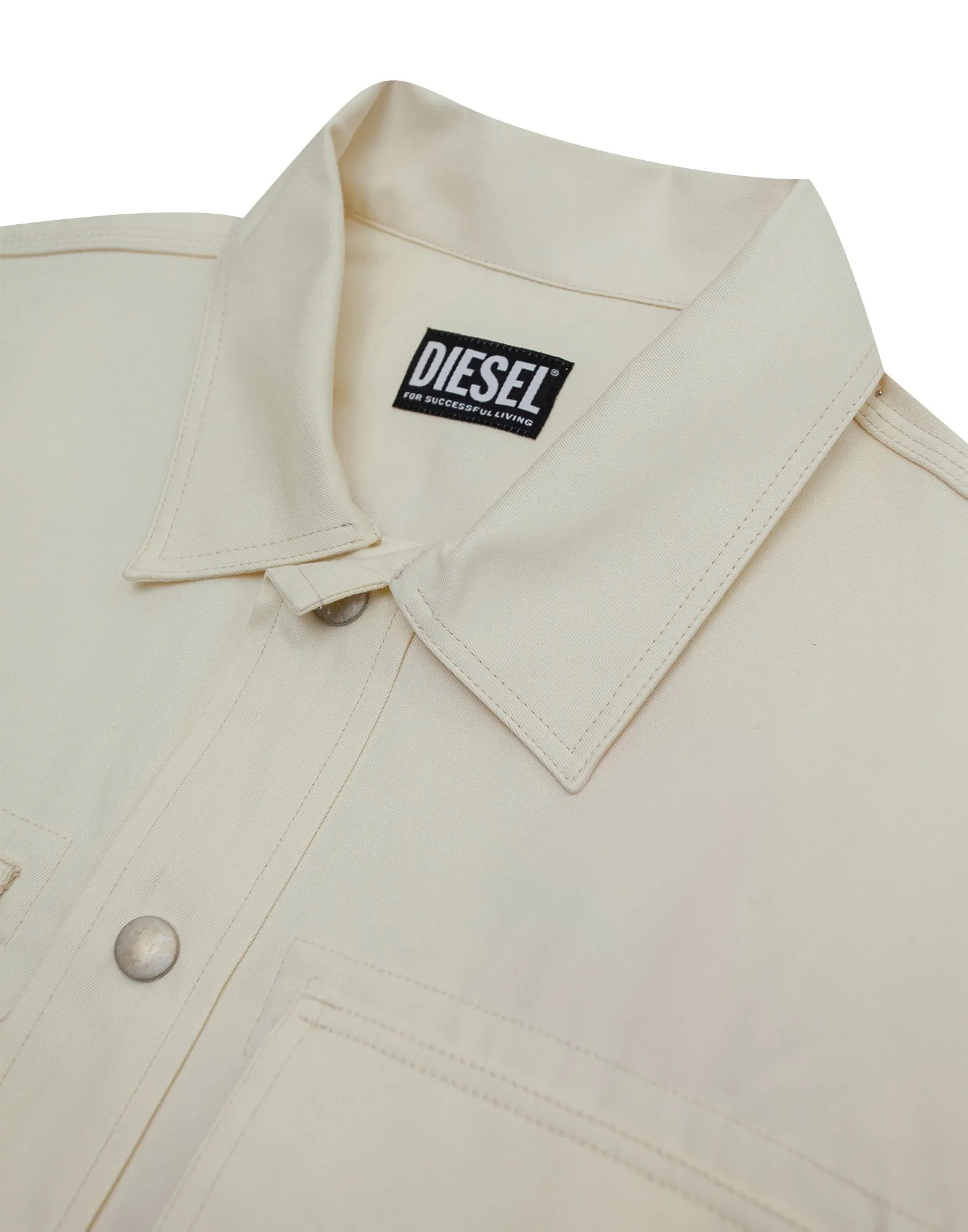 Diesel Button-Up Curved Hem Overshirt