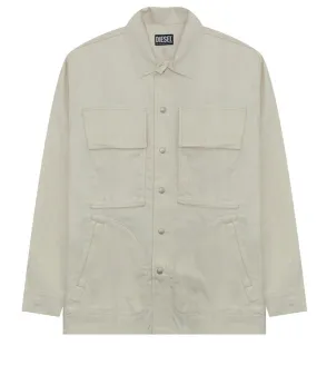 Diesel Button-Up Curved Hem Overshirt