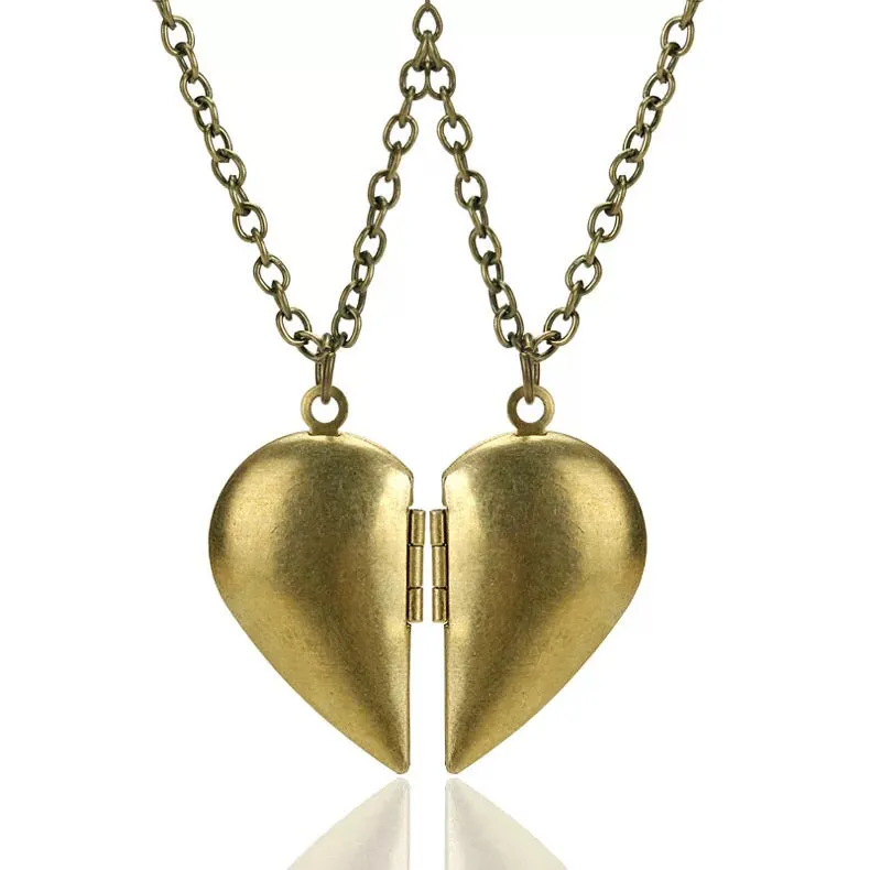 Double Heart Locket Necklace