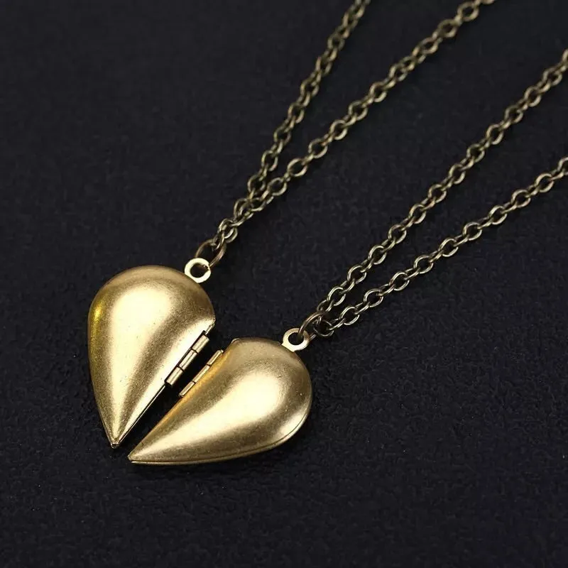 Double Heart Locket Necklace