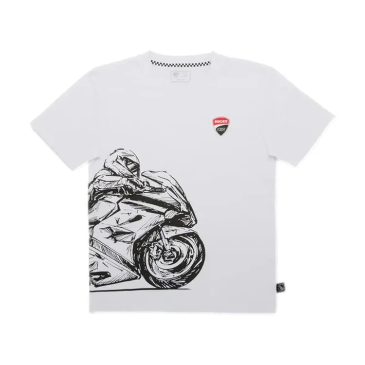 Ducati KID'S TEE DC24KA01 T-Shirt Bambino con Logo Ducati Corse Bianca