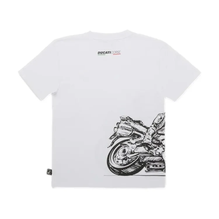 Ducati KID'S TEE DC24KA01 T-Shirt Bambino con Logo Ducati Corse Bianca