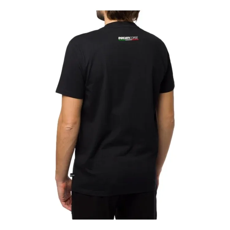 Ducati MEN'S TEE DC32MA01 T-Shirt Con Logo in Gomma Stampa Nero