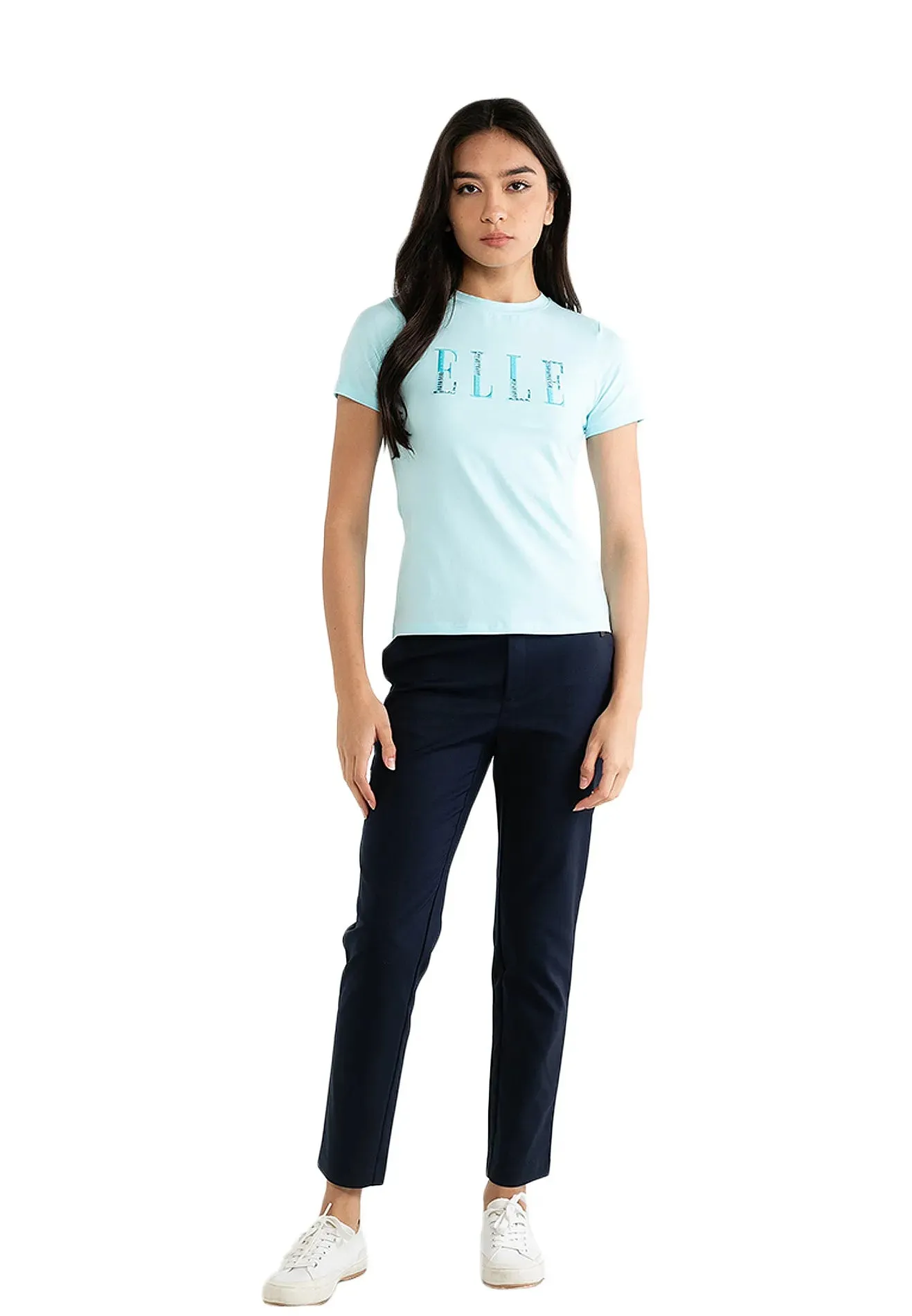 ELLE Active Rhinestone Logo Tee