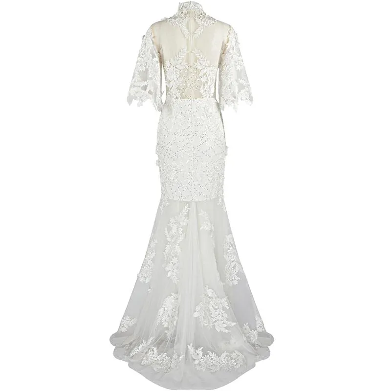 Elly White Lace Maxi Gown