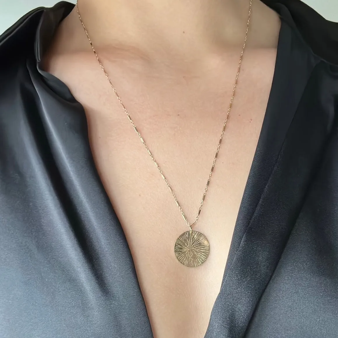 FIRE COIN BURST DISC NECKLACE