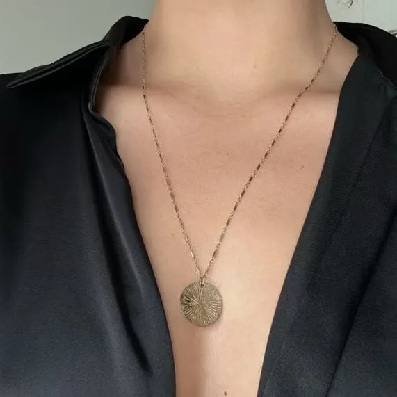 FIRE COIN BURST DISC NECKLACE