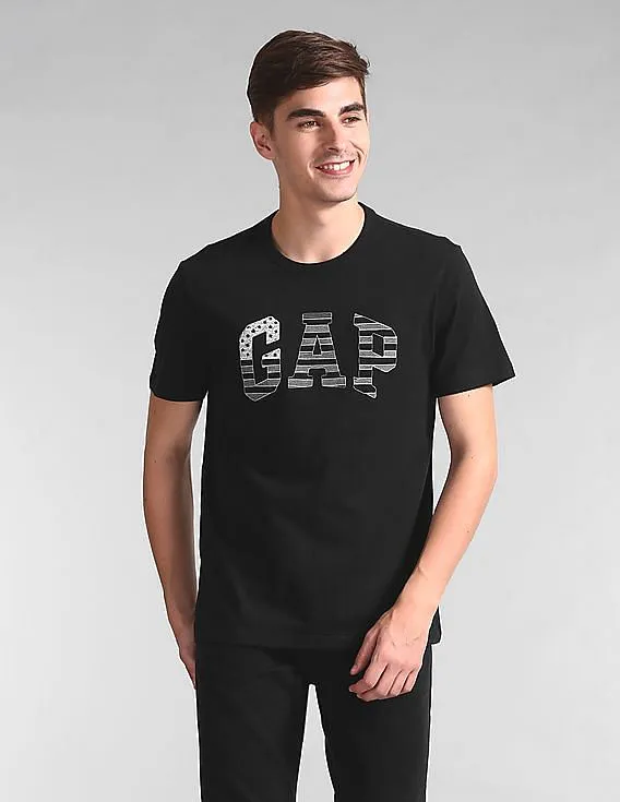 GAP Men Black Flag Logo Tee