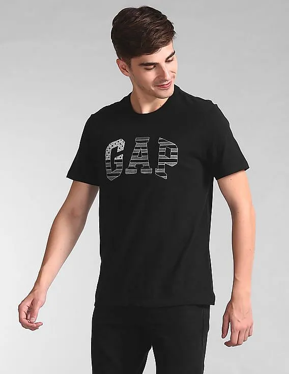 GAP Men Black Flag Logo Tee