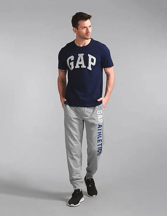 GAP Men Blue Embossed Logo Tee