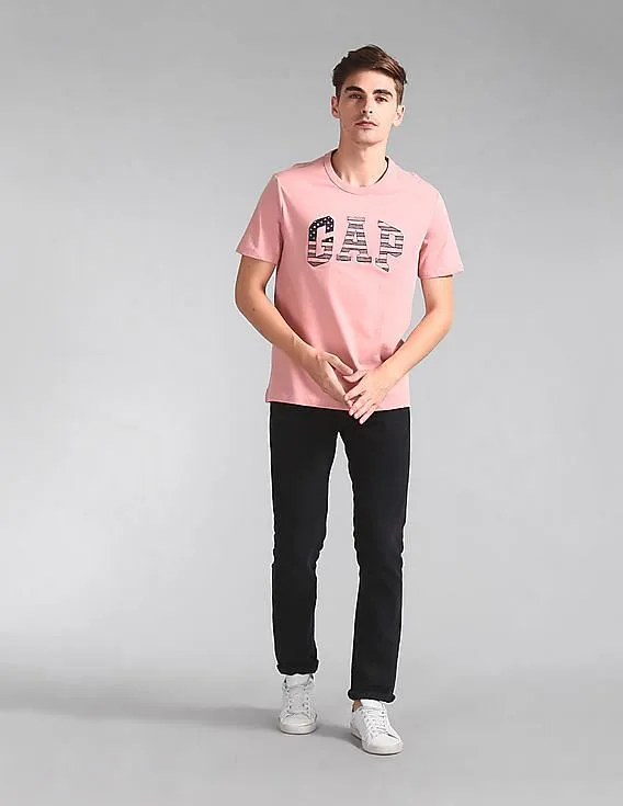 GAP Men Pink Flag Logo Tee