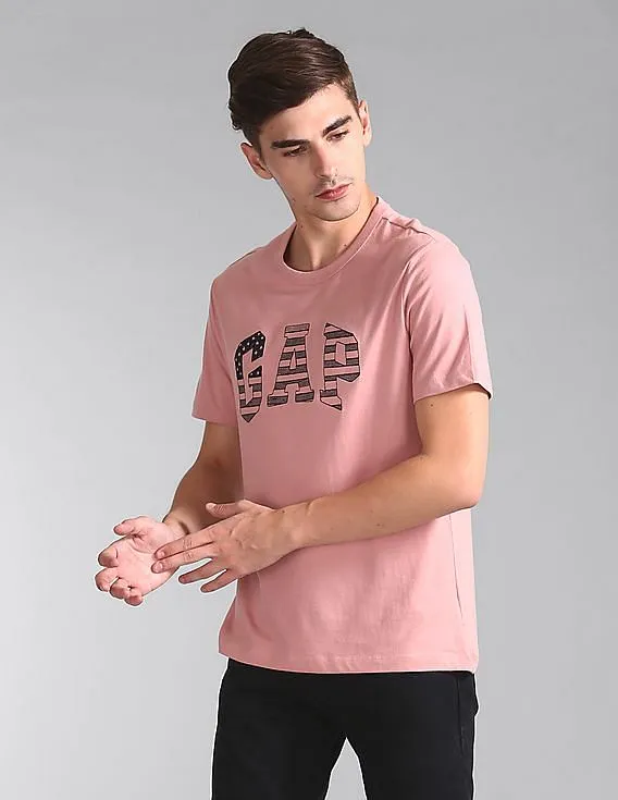 GAP Men Pink Flag Logo Tee