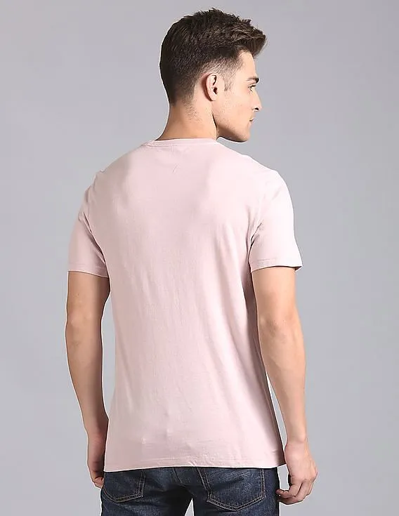 GAP Men Pink Spliced Gap Logo Tee