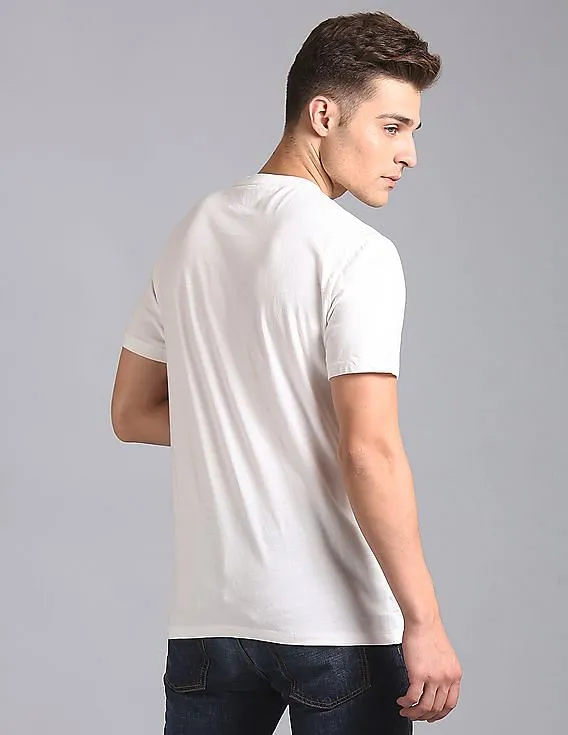 GAP Men White Spliced Gap Logo Tee